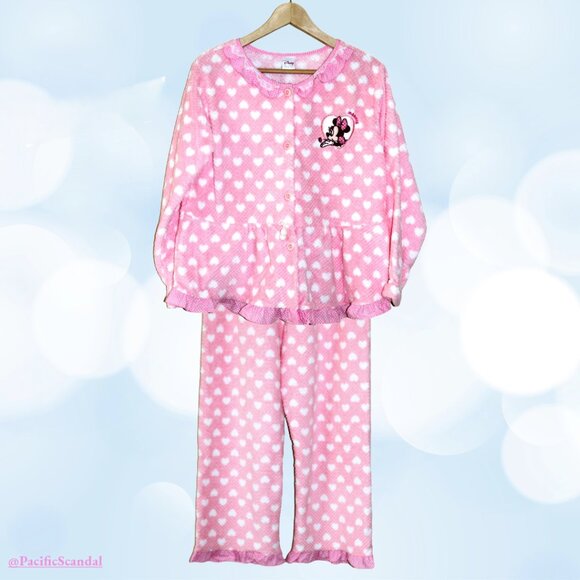 nwt DISNEY Retro Minnie Mouse Fuzzy Pajama Set - Cozy Loungewear *Deadstock* - Picture 14 of 14